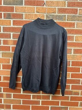Cherokee Men’s Black Mock Neck Cotton Sweater Size Medium
